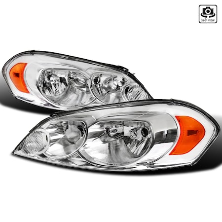 Spec-D Tuning 06-13 Chevrolet Impala Euro Headlights - Chrome, 2LH-IPA06-RS 2LH-IPA06-RS